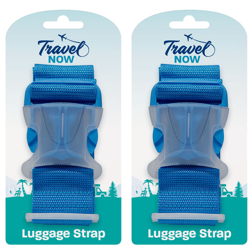 Travel Now Adjustable Luggage Strap 2 Pack Secure Suitcase and Bag Belt