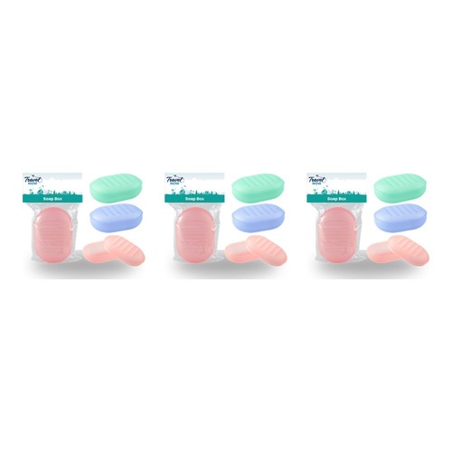 Travel Now Travel Soap Box Assorted Colours - Random Colour Supplied Pack of 3