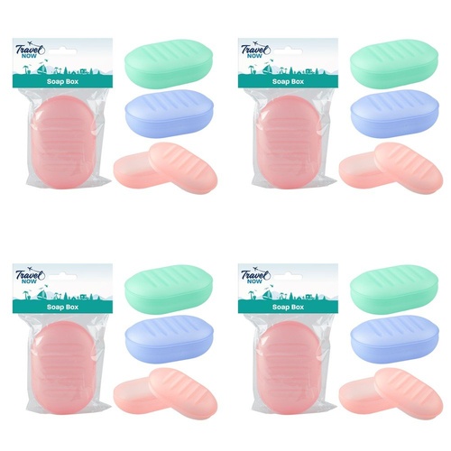 Travel Now Travel Soap Box Assorted Colours - Random Colour Supplied Pack of 4