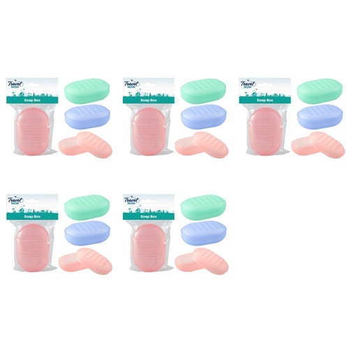 Travel Now Travel Soap Box Assorted Colours - Random Colour Supplied Pack of 5