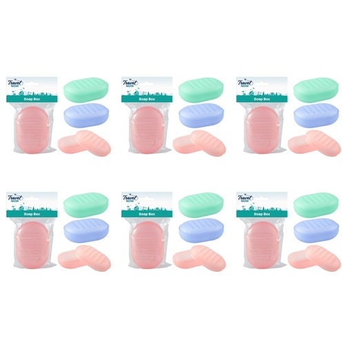 Travel Now Travel Soap Box Assorted Colours - Random Colour Supplied Pack of 6