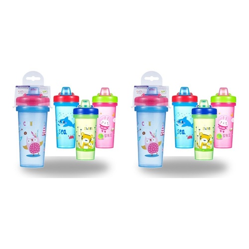 Momeasy Toddler Training Cup 300mL Non-Spill Spout - Random Design and Colour Supplied Pack of 2