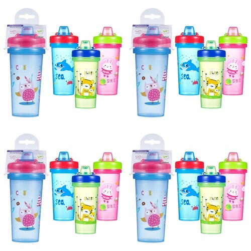 Momeasy Toddler Training Cup 300mL Non-Spill Spout - Random Design and Colour Supplied Pack of 4
