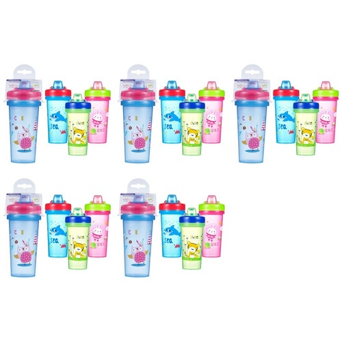 Momeasy Toddler Training Cup 300mL Non-Spill Spout - Random Design and Colour Supplied Pack of 5
