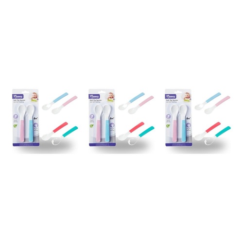 Momeasy Soft Tip Baby Spoons 2 Pack 6m+ - Random Colour Supplied Bundle of 3
