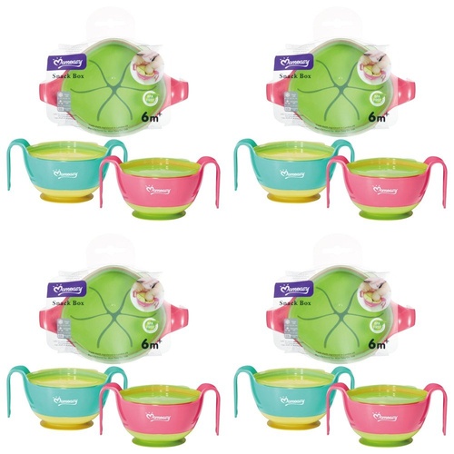 Momeasy Baby Snack Box Bowl with Handles 6m+ - Random Colour Supplied Pack of 4