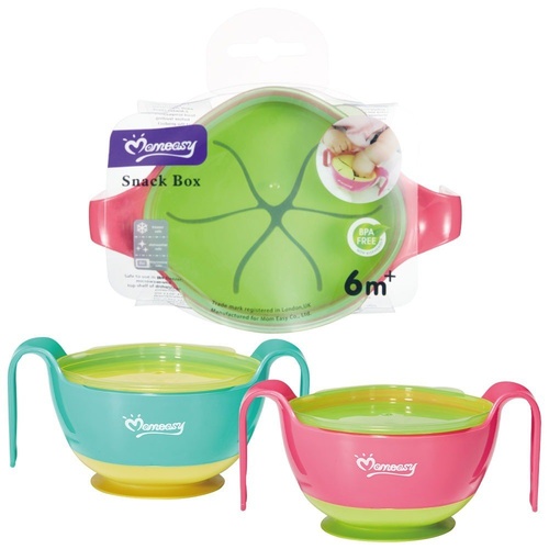 Momeasy Baby Snack Box Bowl with Handles 6m+ - Random Colour Supplied