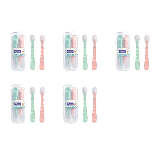 Momeasy Silicone Tip Baby Spoon Set 2 Pack in Plastic Case Bundle of 5