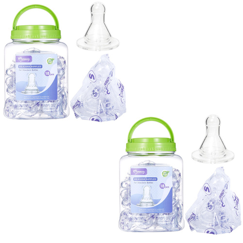 Momeasy Silicone Nipples 18 Pack BPA-Free for Standard Bottles 0+ Months x 2