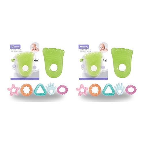 Momeasy EVA Gel Filled Teether 4m+ - Random Design Supplied Pack of 2
