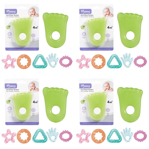 Momeasy EVA Gel Filled Teether 4m+ - Random Design Supplied Pack of 4