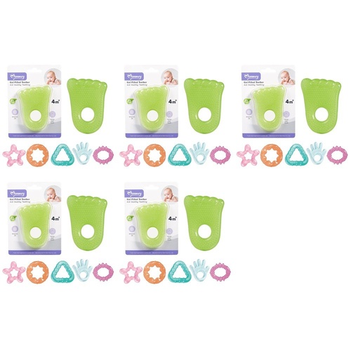 Momeasy EVA Gel Filled Teether 4m+ - Random Design Supplied Pack of 5