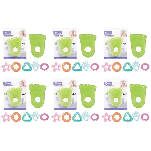 Momeasy EVA Gel Filled Teether 4m+ - Random Design Supplied Pack of 6