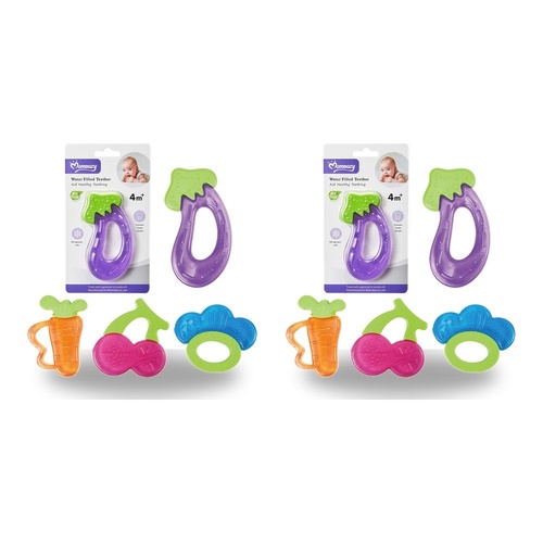 Momeasy Water Filled Teether Fruit Shapes 4m+ - Random Design Supplied Pack of 2