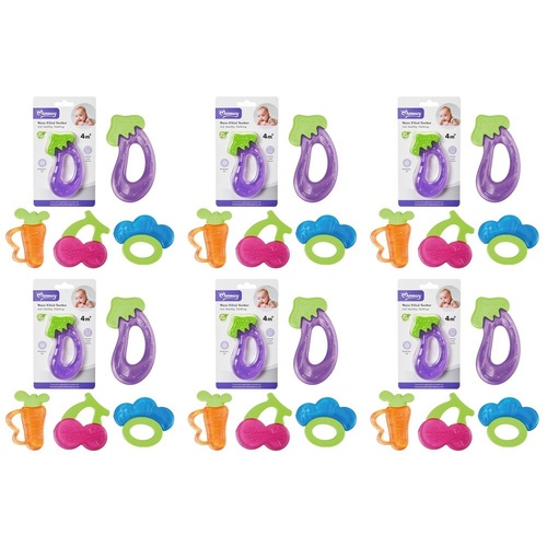 Momeasy Water Filled Teether Fruit Shapes 4m+ - Random Design Supplied Pack of 6