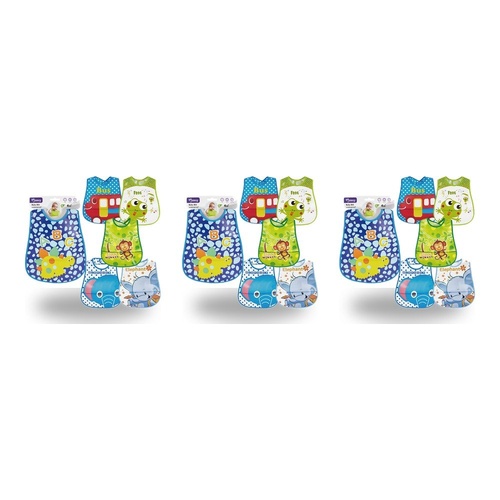 Momeasy Waterproof EVA Baby Bib 4m+ - Random Design Supplied Pack of 3