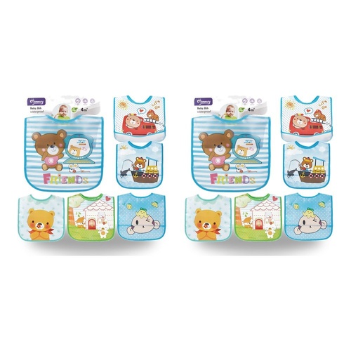 Momeasy Waterproof EVA Baby Bib Teddy Bear Prints 4m+ - Random Design Supplied Pack of 2