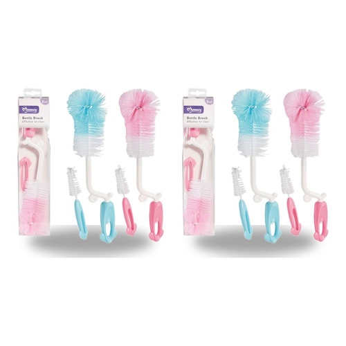 Momeasy 2 in 1 Baby Bottle Brush with Teat Brush - Random Colour Supplied Pack of 2