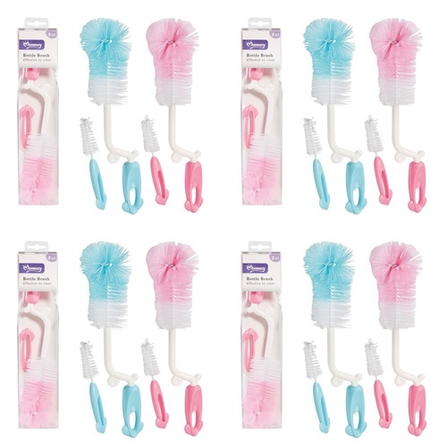 Momeasy 2 in 1 Baby Bottle Brush with Teat Brush - Random Colour Supplied Pack of 4