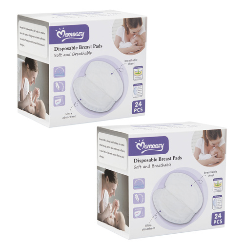 Momeasy Disposable Ultra Absorbent Soft Breathable Breast Pads 48 Pack