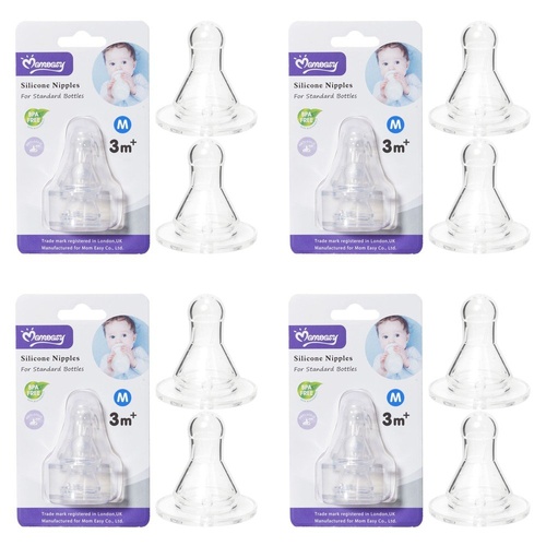 Momeasy Silicone Teats 2 Pack Standard Neck Medium Flow 3m+ Bundle of 4