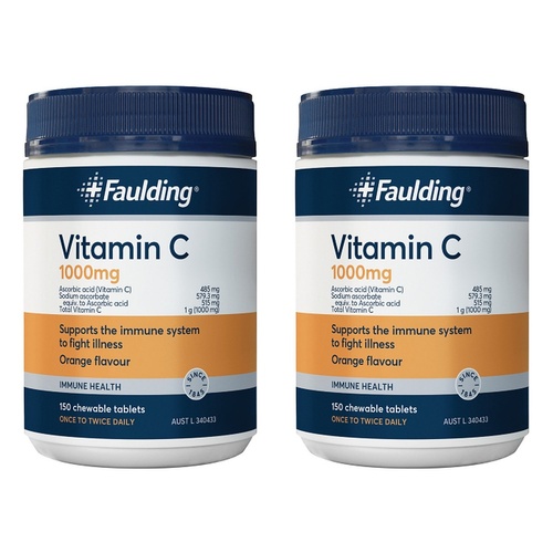 Faulding Vitamin C 1000mg 150 Tablets Pack of 2