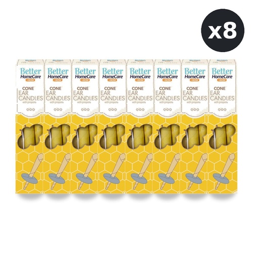 Better HomeCare Now Cone Bees Wax Ear Candles with Propolis Pack of 8