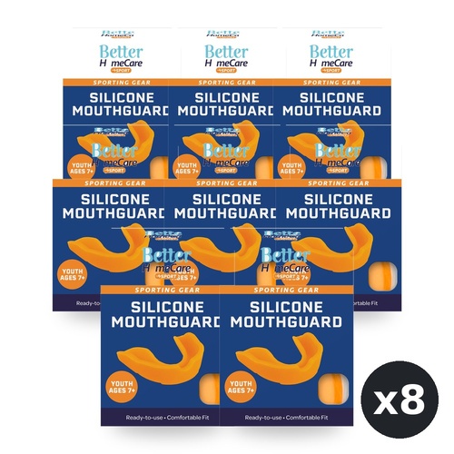 Better HomeCare Now Silicone Sport Youths Mouthguard Ages 7+ (Colours are Random) Pack of 8