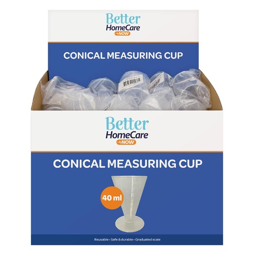 Better HomeCare Now Conical Measuring Cup 40mL Display of 48