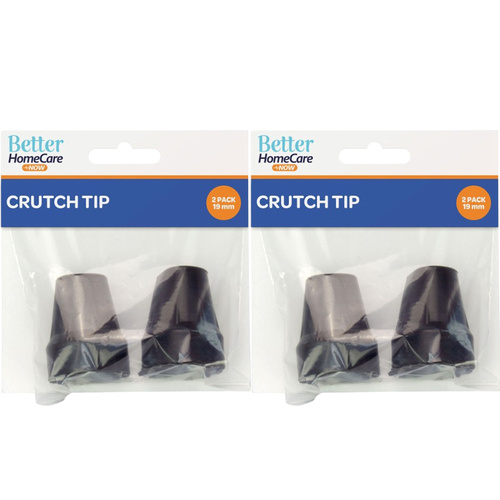 Better Home Care Now Crutch Tips Rubber NonSlip End Bottom Black 19mm 2x 2 Pack