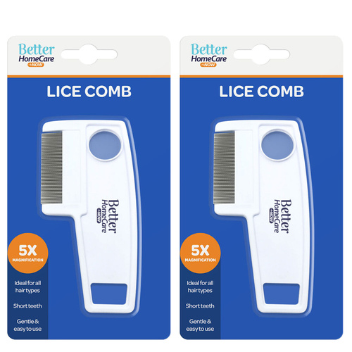 Better Home Care Now Short Tooth Lice Comb with 5x Magnifier Pack of 2