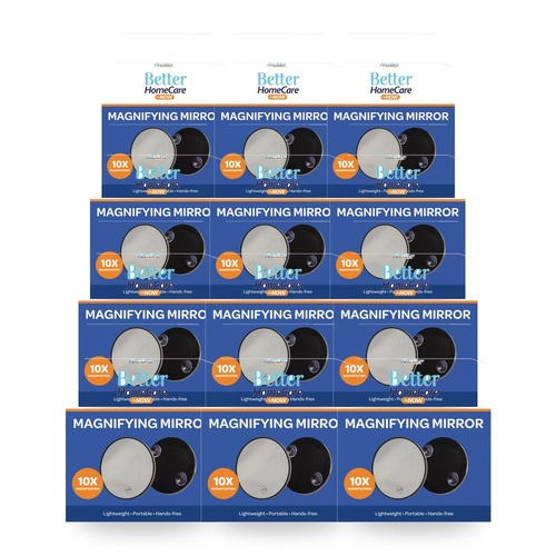Better HomeCare Now 10x Magnifying Mirror Glass with Suction Cups 10mm x 88mm Pack of 12