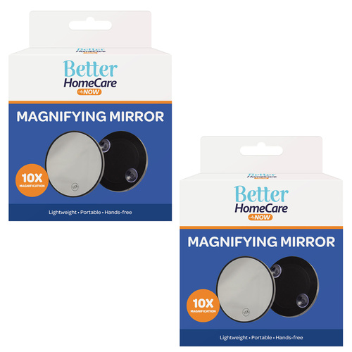 Better Home Care Now 10x Magnifying Mirror Glass with Suction Cups 10mm x 88mm x 2