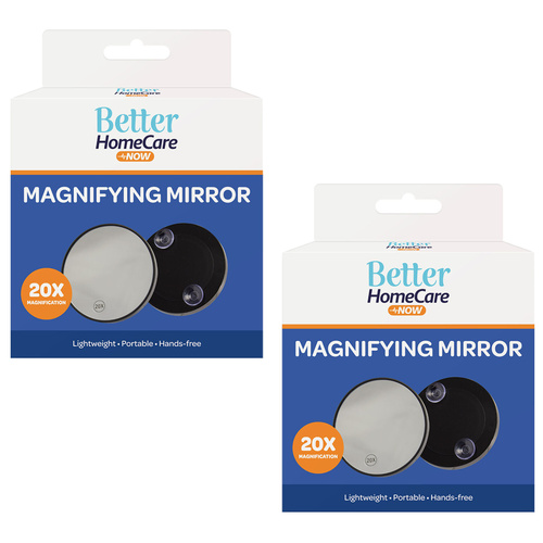 Better Home Care Now 20x Magnifying Mirror with Suction Cups Pack of 2 88mm