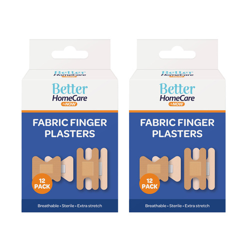 Better Home Care Now Finger Plasters Breathable Sterile 2 Packs of 12