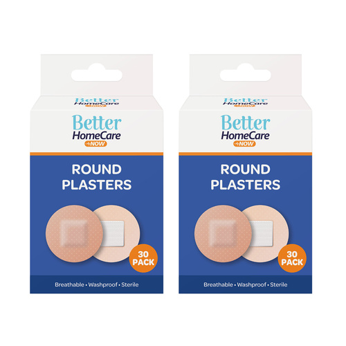 Better Home Care Now Breathable Sterile Waterproof Round Plasters 60 Pack