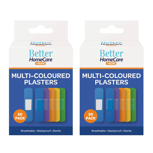 Better Home Care Now Waterproof Sterile Breathable Multi Colour Plasters 40pc