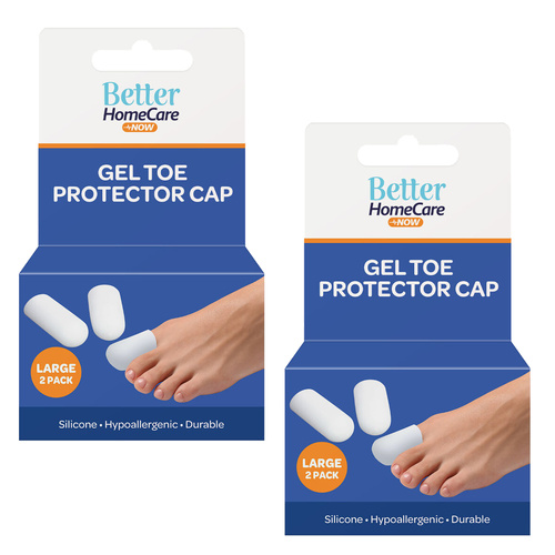 Better Home Care Now Large Silicone Gel Toe Cap Sleeve 3.5 x 6.5cm Pack of 2