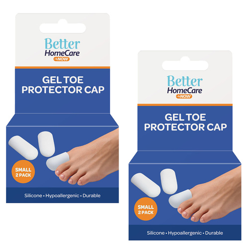 Better Home Care Now Gel Toe Caps 2 Pack Silicone Sleeve 2.5 x 4.5 cm