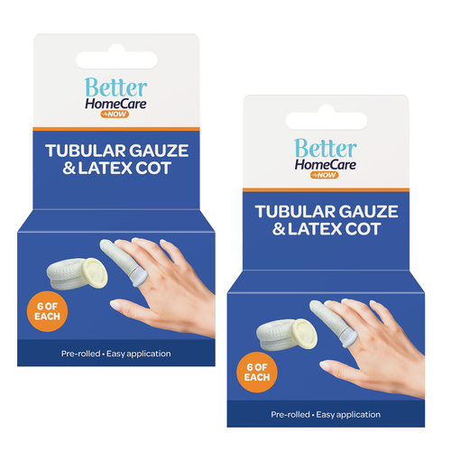 Better Home Care Now 4 x Tubular Gauze & Rubber Finger Cots x 2