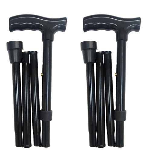 Better Home Care Now Adjustable Folding Walking Stick 2 Pack Black