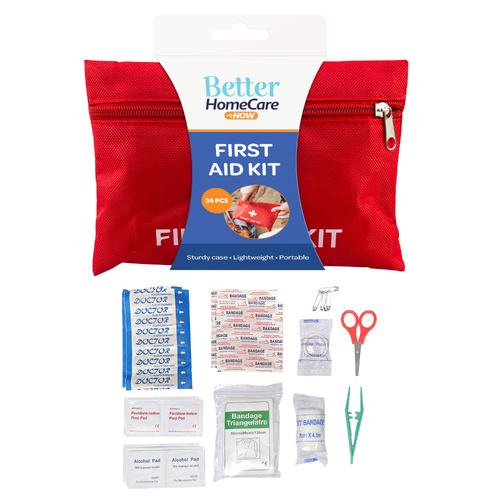 Better Homecare Now 34 Piece First Aid Kit Compact Home Travel Medical Kit