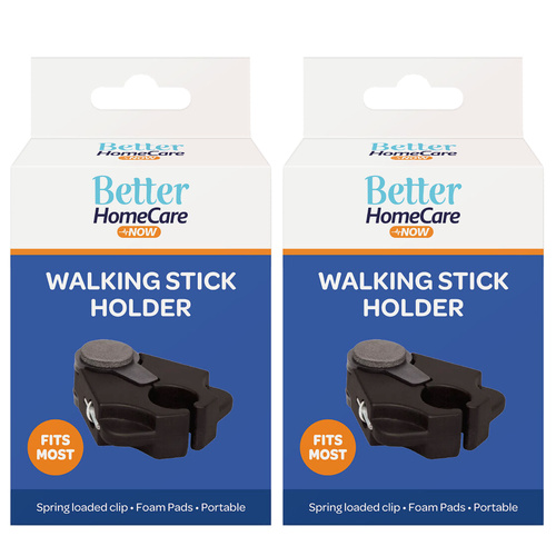Better Homecare Now Walking Stick Holder with Spring Clip and Foam Pads x2