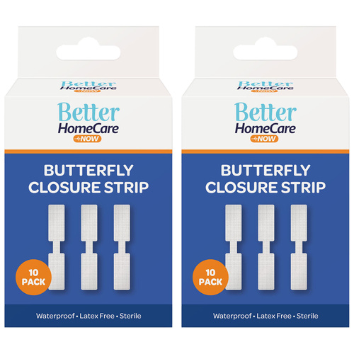 Better Homecare Now Butterfly Closure Strips Waterproof Latex Free 10 Pack x2