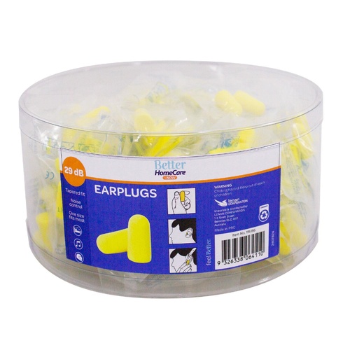 Better Homecare Now Tapered Foam Earplugs 29 dB Noise Block Sleep Work Travel