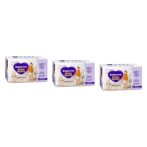 Baby Love Nappy Pants Jumbo Walker Size 5 (12-17kg) 50 Pack x 2 Bundle of 3