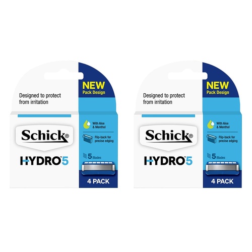 Schick Hydro 5 Blade Refills 4 Pack Bundle of 2