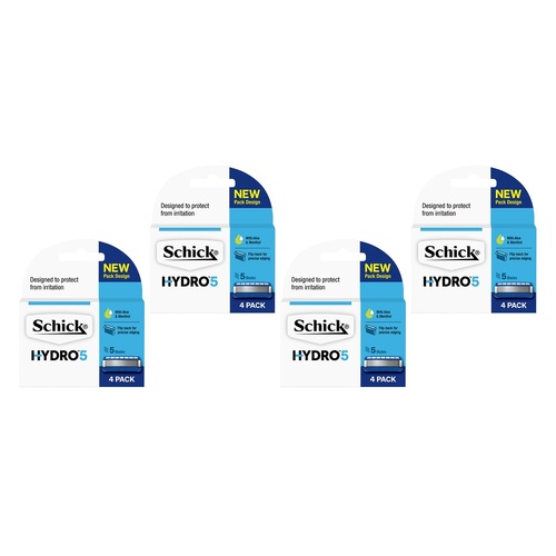 Schick Hydro 5 Blade Refills 4 Pack Bundle of 4