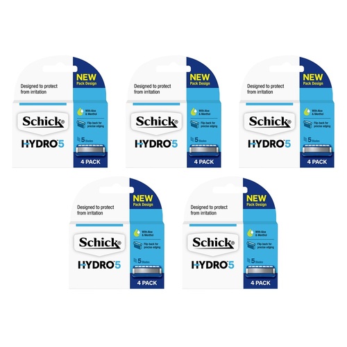 Schick Hydro 5 Blade Refills 4 Pack Bundle of 5