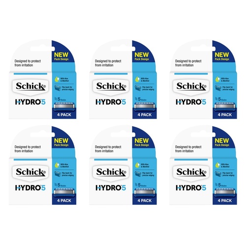 Schick Hydro 5 Blade Refills 4 Pack Bundle of 6